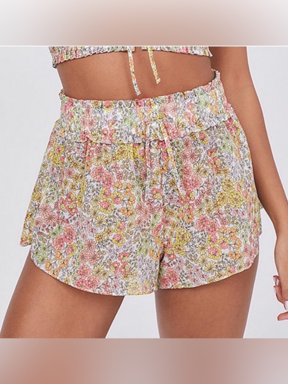For Love & Lemons Esme Cotton High rise Floral Shorts Women's Size XS